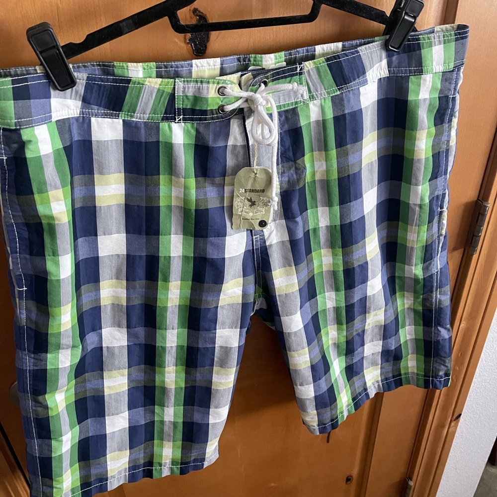 Nautica Men’s Blue and Green Board Shorts Quick-Dry, New XXL